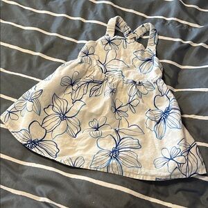 GAP Kids Floral Casual Dress - White and Blue